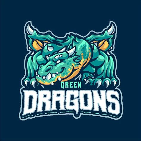 Premium Vector | Green dragon mascot logo template