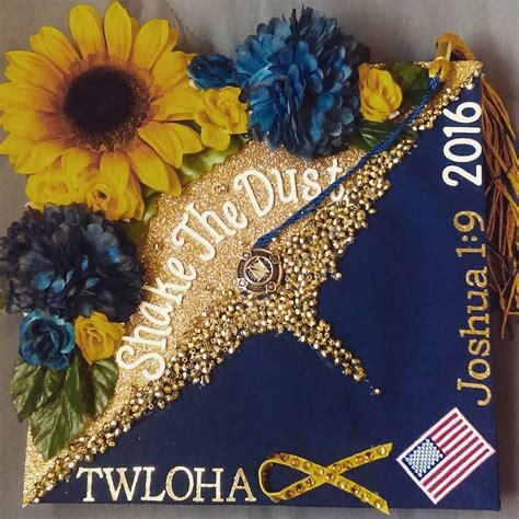 Beautiful blue and gold grad cap design // follow us @motivation2study ...