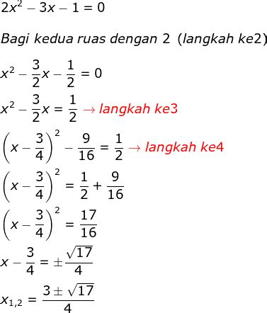 melengkapkan kuadrat sempurna Konsep dan contoh soal persamaan kuadrat - Belajar Matematika Online