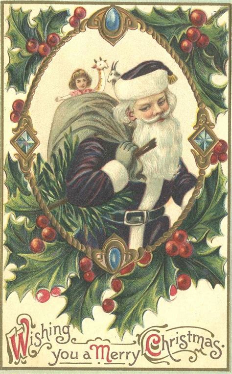 Free Floral Vintage Christmas Cards | Christmas postcard, Vintage ...