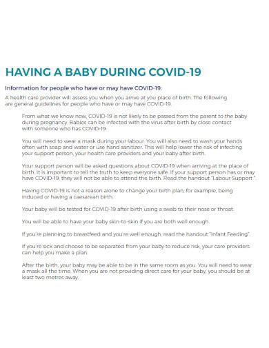 FREE 3+ Covid Birth Plan Samples in PDF