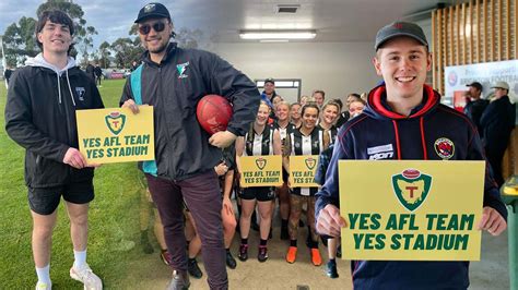 80+ PHOTOS: Tasmanian footy players and fans show support for new team ...