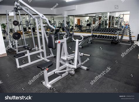 Modern and empty gym interior with equipment #Ad , #ad, #empty#Modern#gym#equipment Gym Interior ...