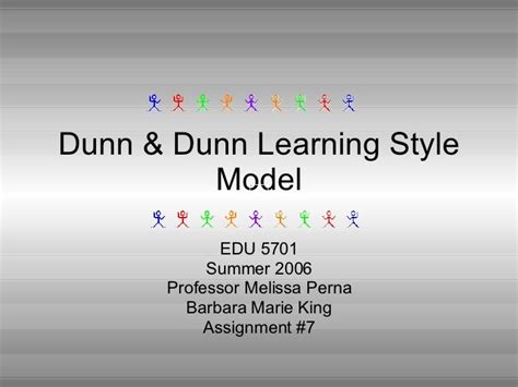 Edu 5701 7 Dunn & Dunn Learning Styles Model[1]