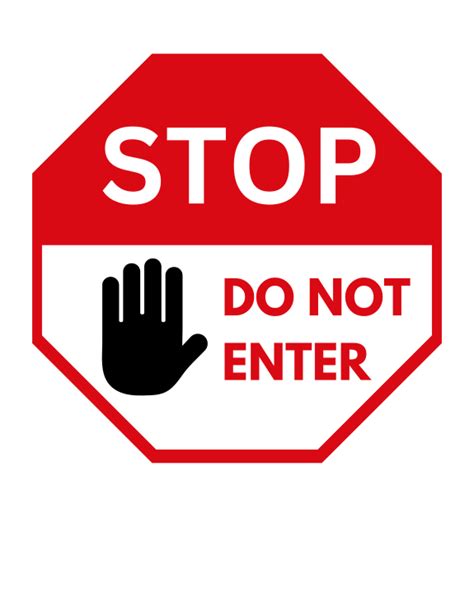 No Entry Signs: Printable Templates (Free PDF Downloads) | Entry signs, Templates printable free ...