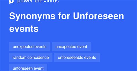 Unforeseen Events synonyms - 293 Words and Phrases for Unforeseen Events