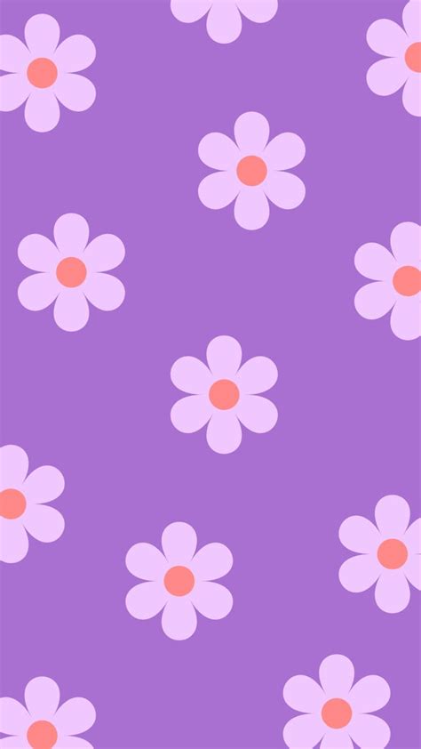 a purple background with pink and white flowers