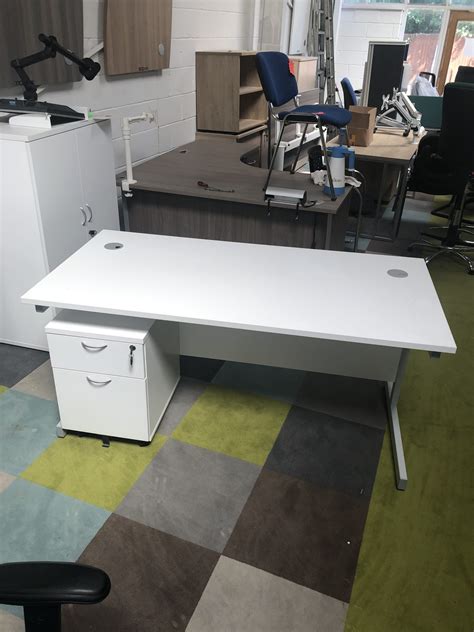 1600mm White Desk and Pedestal 11162 | Desks | Allard Office Furniture