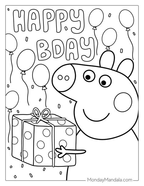 50 Peppa Pig Coloring Pages (Free PDF Printables) | Birthday coloring pages, Peppa pig coloring ...