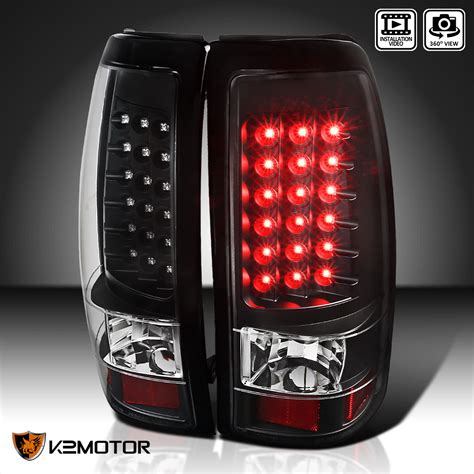 Black For 2003-2006 Chevy Silverado 1500 2500 3500 LED Tail Lights Left ...