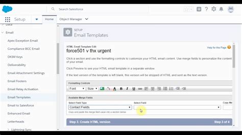 Create Email Template Salesforce