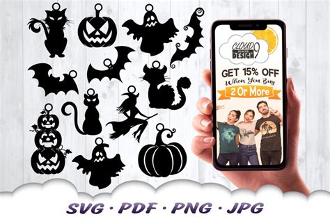 Halloween Earring Svg Bundle Halloween Svg Files for Cricut | Etsy