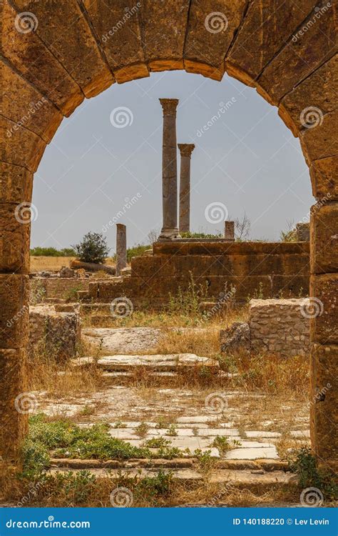 Ruins of the Ancient Thuburbo Majus Town Stock Photo - Image of ...