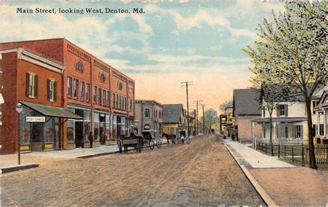 F5/ Denton Maryland Postcard 1914 Main Street West Store "Post Cards" Wagon | United States ...