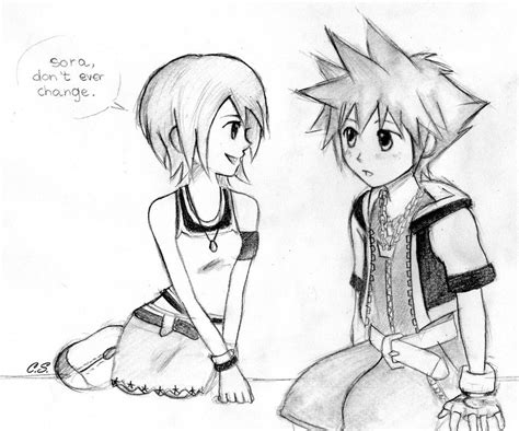 Sora and Kairi sketch by Cate397 on DeviantArt