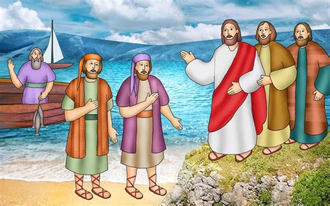 Jesus calls four fishermen to be the first of his 12 apostles ...