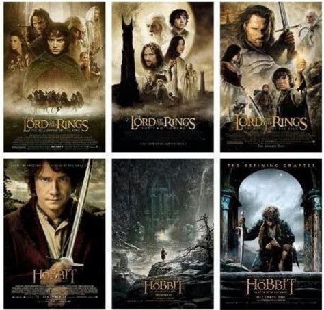 Lords of the rings and hobbit in order movies