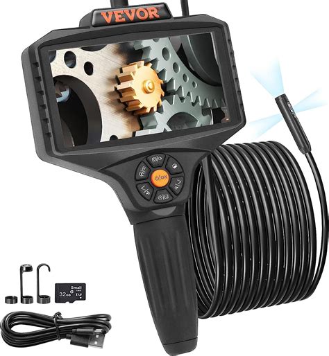 VEVOR Triple Lens Inspection Camera with Light, 5" IPS Screen ...