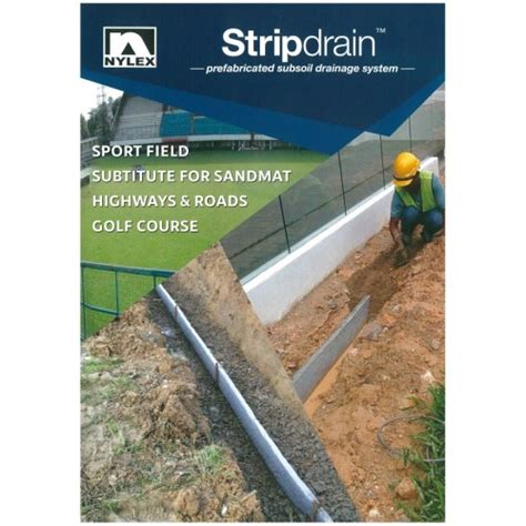 Nylex Stripdrain Prefabricated & Flexible Subsoil Drainage System 100MM (W) x 40MM (T) x 50M (L)