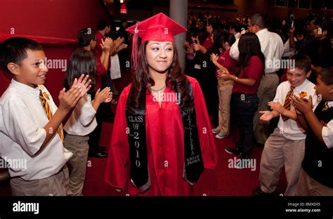 High school graduation ceremony at KIPP Academy, a nationally-recognized alternative education ...