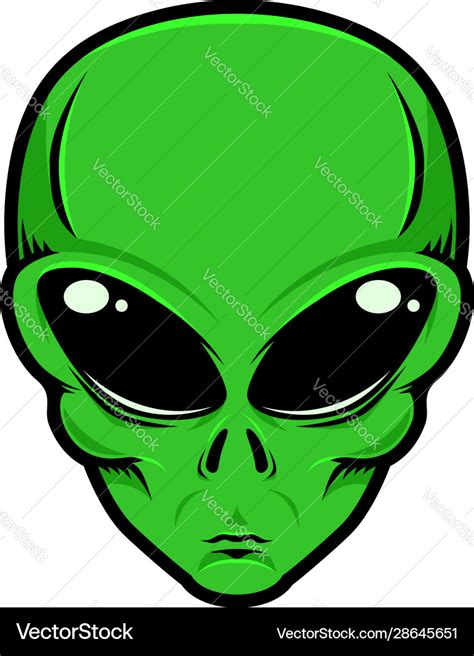 Alien head isolated white background design Vector Image