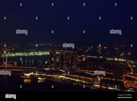 Singapore's night skyline Stock Photo - Alamy