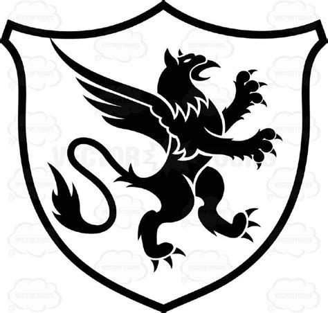 Black And White Rearing Gryphon Coat Of Arms Inside Geometric ... Griffin Tattoo, Lord Of The ...