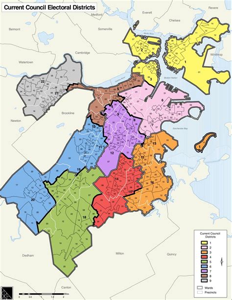 Map of Boston neighborhood: surrounding area and suburbs of Boston