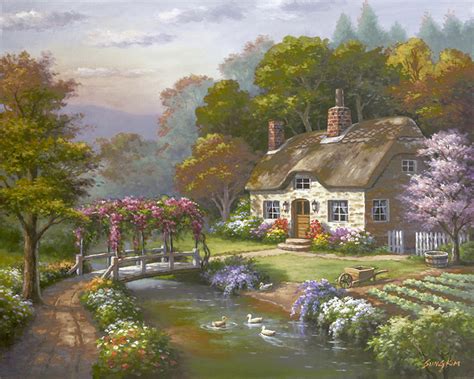 Rose Cottage - Sung Kim Art