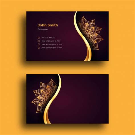 Luxury Business Card Design with Mandala Arabesque