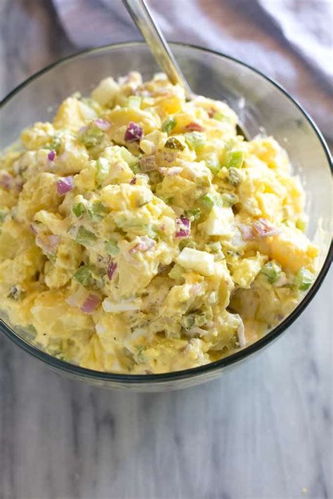 Traditional Potato Salad made with Yukon Gold potatoes, hard boiled eggs, and a s… | Traditional ...