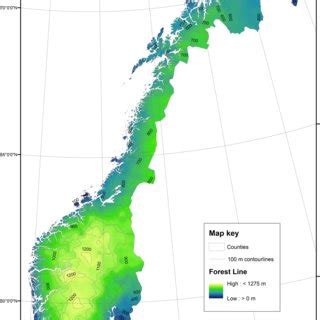 Empirical forest lines in Norway today. The model is based on... | Download Scientific Diagram