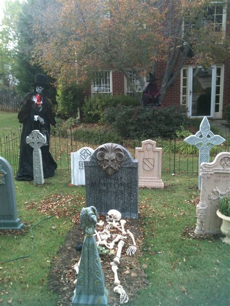 The Halloween Graveyard~! | Halloween graveyard, Outdoor halloween, Halloween graveyard decorations