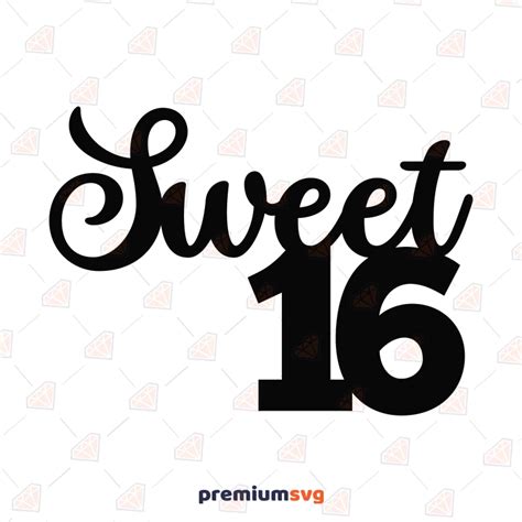 Sweet 16 SVG, Cake Topper | PremiumSVG