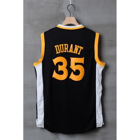 2017 Warriors #35 Kevin Durant Jersey Black With White Basketball Jerseys Men'S Uniforms ...