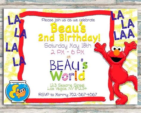 Elmo's World Birthday Invitation Elmo ANY AGE Sesame | Birthday ...