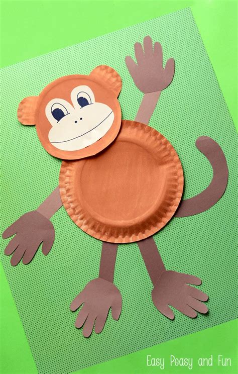 Paper Plate Monkey - Fun Paper Plate Crafts for Kids - Easy Peasy and Fun