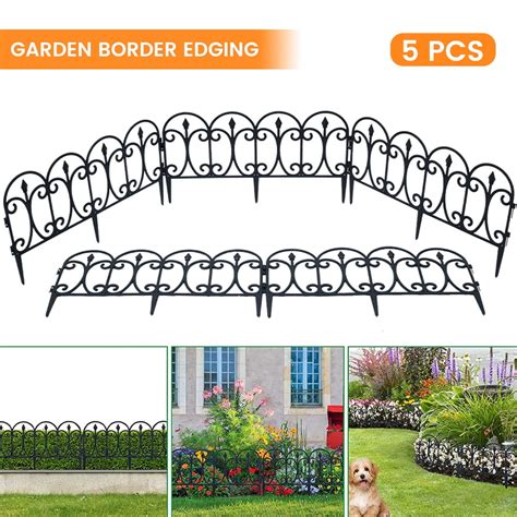 Yeulioncraft 5pcs Fence Black Plastic Barrier Landscaped Yard Patio Garden Terrace Decorative ...