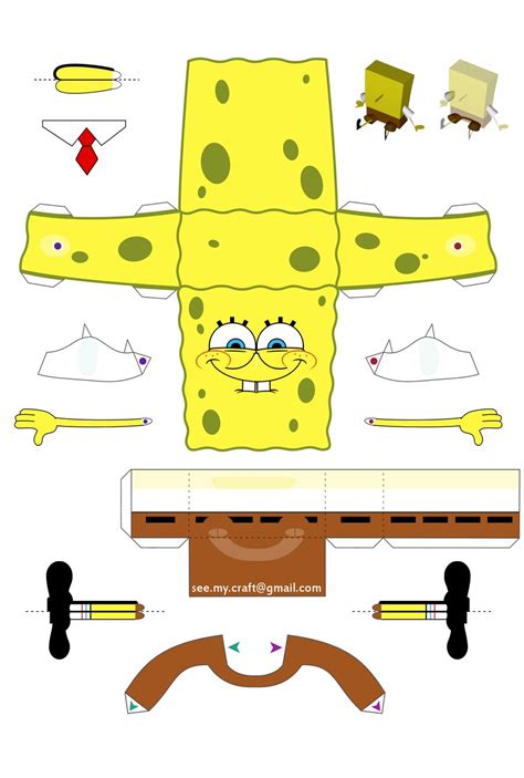 Printable Spongebob Papercraft - Printable Papercrafts - Printable ...