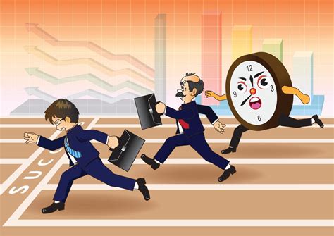 Illustration of Businessman running a race against time 11352761 Vector Art at Vecteezy