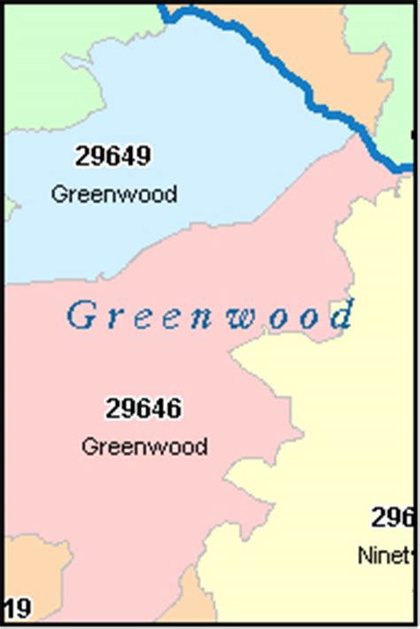 GREENWOOD County, South Carolina Digital ZIP Code Map