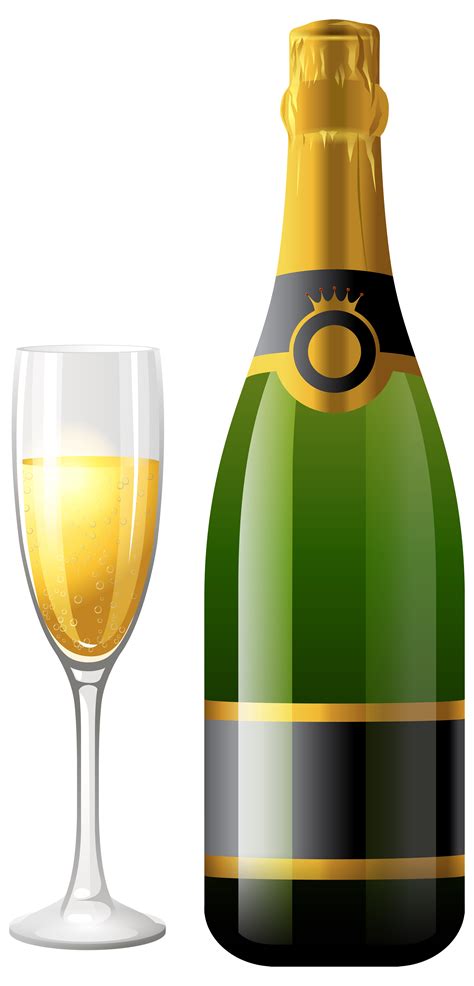 Champagne Bottle with Glass PNG Clipart - Best WEB Clipart