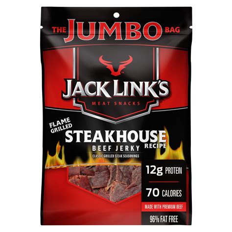 Jack Link's Beef Jerky, Flame Grilled Steakhouse, 5.85oz - Walmart.com - Walmart.com