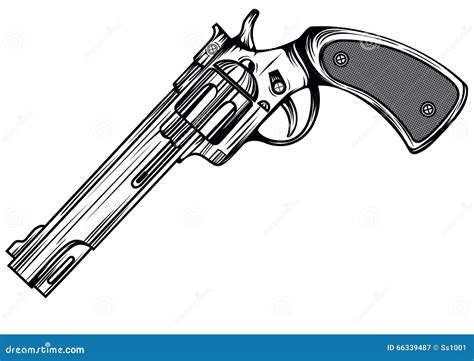 Revolver stock vector. Illustration of shooter, pistol - 66339487