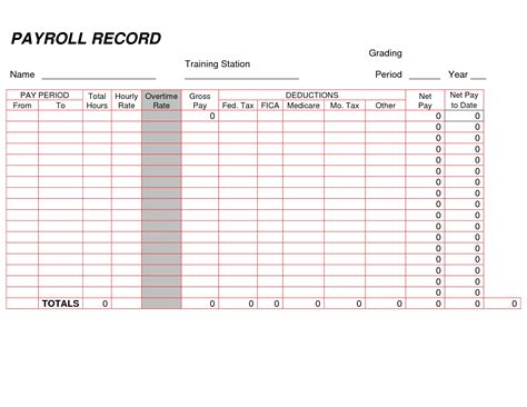 Sample Of Weekly Payroll Format