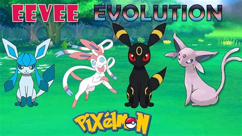 PIXELMON - Umbreon, Sylveon, Glaceon, Espeon - Eevee Evolutions - YouTube