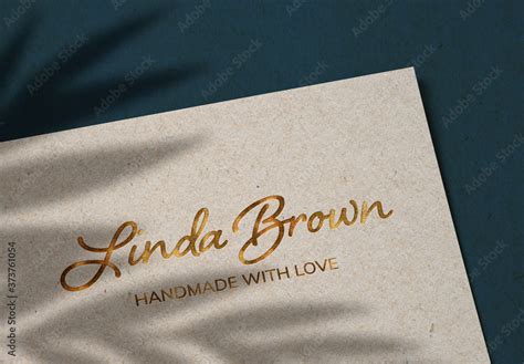 Luxury Gold Logo Mockup on Kraft Paper Stock Template | Adobe Stock