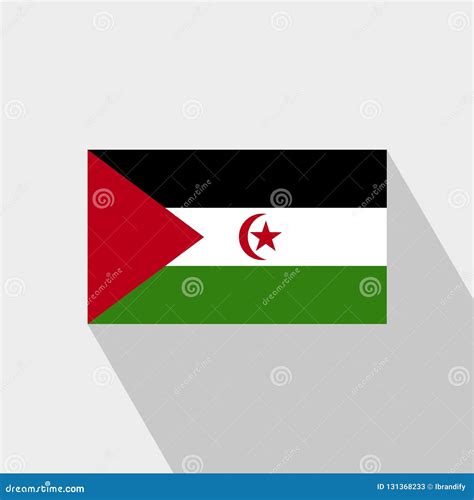 Western Sahara Flag Long Shadow Design Vector Stock Vector - Illustration of simple, style ...