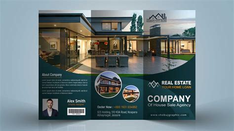 Modern Real Estate Tri Fold Brochure Design Template Free psd – GraphicsFamily