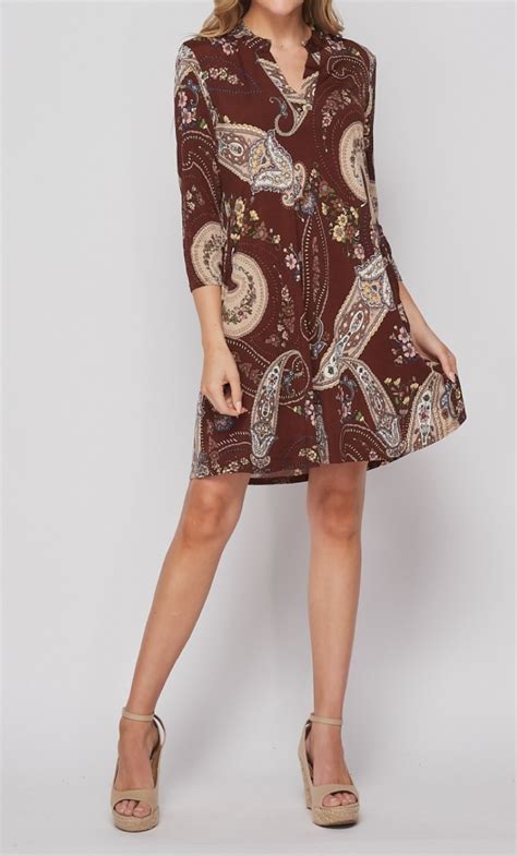 Paisley Print Dress - Tiffany Lane